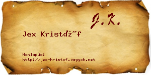 Jex Kristóf névjegykártya